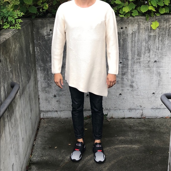 unknow New York Other - Men’s Cream Unknown New York Asymmetrical Sweater